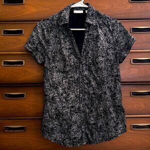 New York & Company Stretch. Floral button up top.